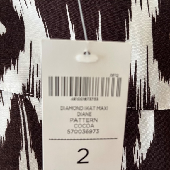 Chico’s 2 Diamond Ikat A-Line Maxi Skirt, Cocoa Brown and White - Picture 6 of 10